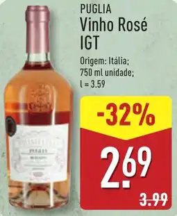 ALDI PUGLIA Vinho Rosé IGT promoção