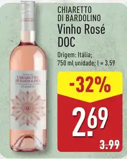 ALDI CHIARETTO DI BARDOLINO Vinho Rosé DOC promoção