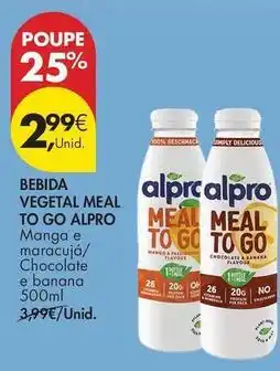 Pingo Doce Alpro - bebida vegetal meal to go promoção
