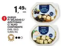 Continente Bom dia Continente - queijo p/ saladas c/ azeitonas/ c/ alho promoção