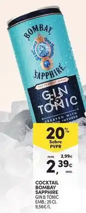 Continente Bom dia Bombay - cocktail sapphire promoção