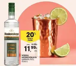 Continente Bom dia Moskovskaya - vodka garrafa promoção