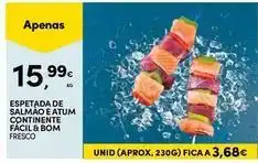 Continente Bom dia Aqui é fresco - espetada de salmao e atum continente facil & bom promoção
