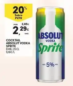 Continente Bom dia Sprite - cocktail absolut vodka promoção