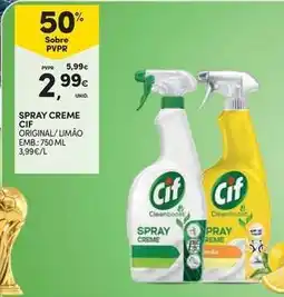 Continente Bom dia Cif - spray creme original/limao emb.:750 ml promoção