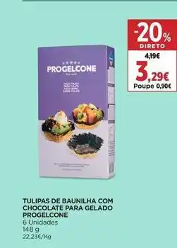 El Corte Inglés Progelcone - tulipas de baunilha com chocolate para gelado promoção