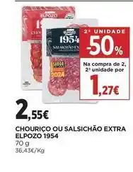 El Corte Inglés Elpozo - chouriço ou salsichão extra 1954 promoção
