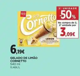 El Corte Inglés Cornetto - gelado de limão promoção