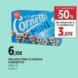 El Corte Inglés Cornetto - gelado mini clássico promoção