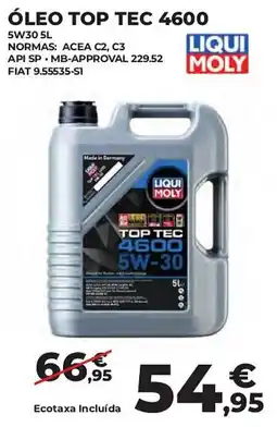 Feu Vert óleo top tec 4600 promoção