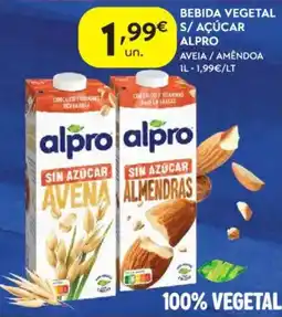 Spar alpro bebida vegetal sem açúcar aveia / amêndoa promoção