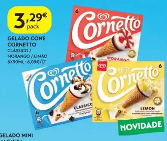 Spar Cornetto gelado cone clássico / morango / limão promoção