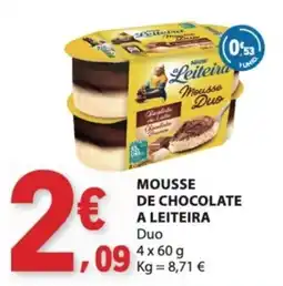 E.Leclerc Mousse de chocolate a leiteira duo promoção