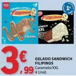 E.Leclerc gelado sandwich filipinos caramelo/xxl promoção