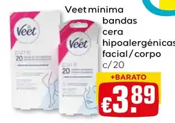 Bolama Veet bandas cera hipoaIergénicas facial/corpo promoção