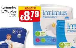 Bolama fraldas intimus premium care tamanho l/x/ plus promoção