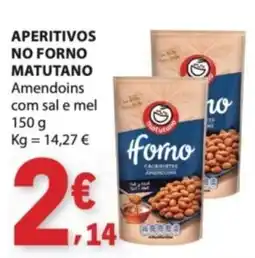 E.Leclerc Aperitivos no forno matutano amendoins com sal e mel promoção