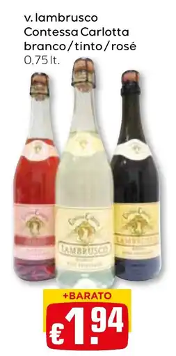 Bolama v. lambrusco contessa carlotta branco/tinto/rosé promoção