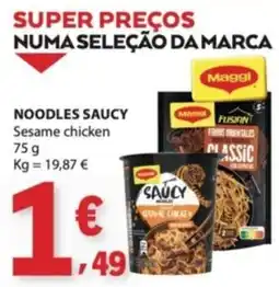 E.Leclerc Maggli noodles saucy sesame chicken promoção
