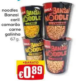 Bolama noodles banzai caril camarão carne galinha promoção