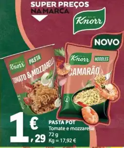 E.Leclerc Knorr pasta pot tomate e mozzarella promoção