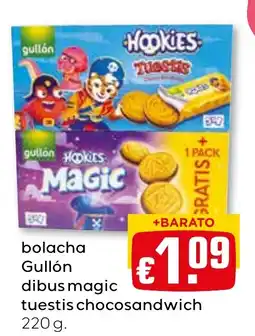 Bolama bolacha gullón dibus magic tuestis chocosandwich promoção