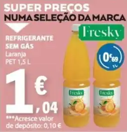 E.Leclerc refrigerante sem gás laranja fresky promoção