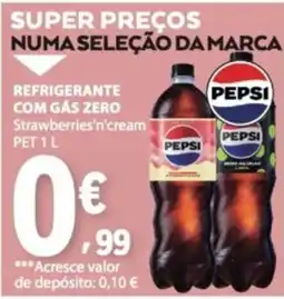 E.Leclerc Pepsi refrigerante com gás zero strawberries'n'cream promoção