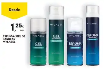 Espuma/ gel de barbear mylabel