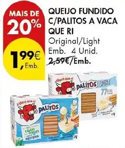 Pingo Doce Queijo fundido c/palitos a vaca que ri promoção