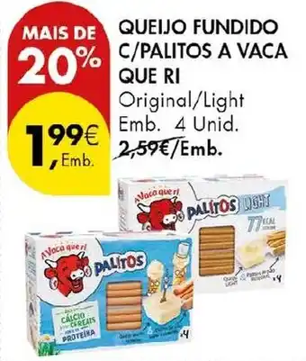 Pingo Doce Queijo fundido c/palitos a vaca que ri promoção