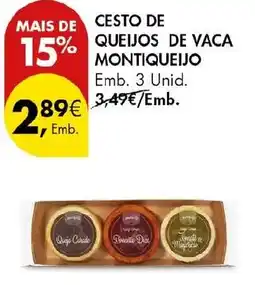 Pingo Doce Cesto de queijos de vaca montiqueijo promoção