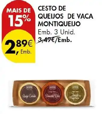 Pingo Doce Cesto de queijos de vaca montiqueijo promoção