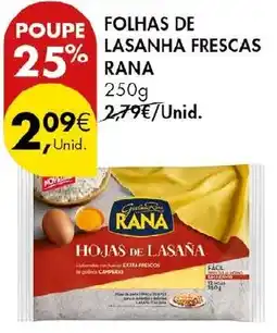 Pingo Doce folhas de lasanha frescas rana promoção