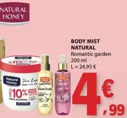 E.Leclerc Natural Honey body mist natural romantic garden promoção