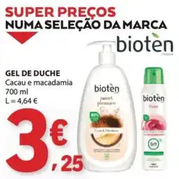 E.Leclerc gel de duche cacao e macadamia bioten promoção