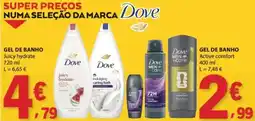 E.Leclerc Dove gel de banho juicy hydrate promoção