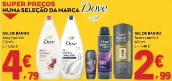 E.Leclerc Dove gel de banho juicy hydrate promoção