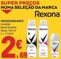 E.Leclerc Desodorante rexona invisible black & white promoção