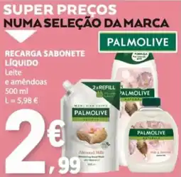 E.Leclerc recarga sabonete líquido leite e amêndoas palmolive promoção
