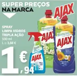 E.Leclerc Ajax spray limpa vidros tripla ação promoção