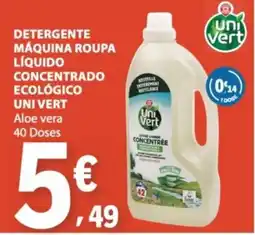 E.Leclerc Detergente máquina roupa líquido concentrado ecológico uni vert aloe vera promoção