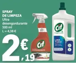E.Leclerc Spray de limpeza ultra desengordurante cif promoção
