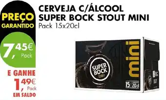 Pingo Doce cerveja c/álcool super bock stout mini promoção