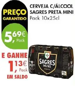 Pingo Doce Cerveja c/álcool sagres preta mini promoção