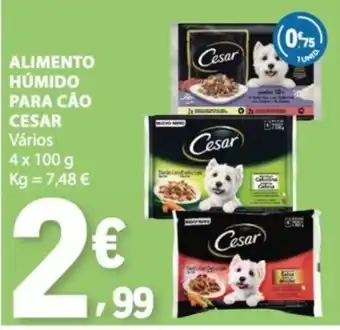 E.Leclerc alimento húmido para cão cesar promoção