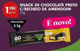 Pingo Doce Go Active snack de chocolate preto c/recheio de amendoim promoção
