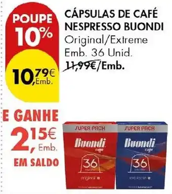 Pingo Doce Cápsulas de café nespresso buondi promoção