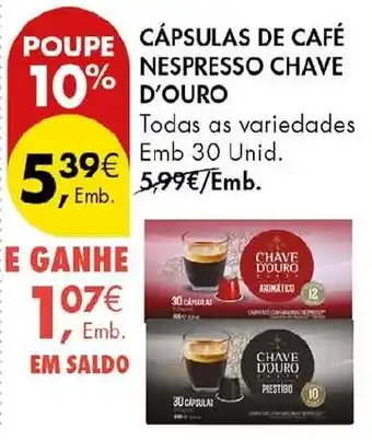 Pingo Doce Cápsulas de café nespresso chave d'ouro promoção