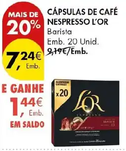 Pingo Doce cápsulas de café nespresso l'or barista promoção